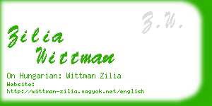 zilia wittman business card